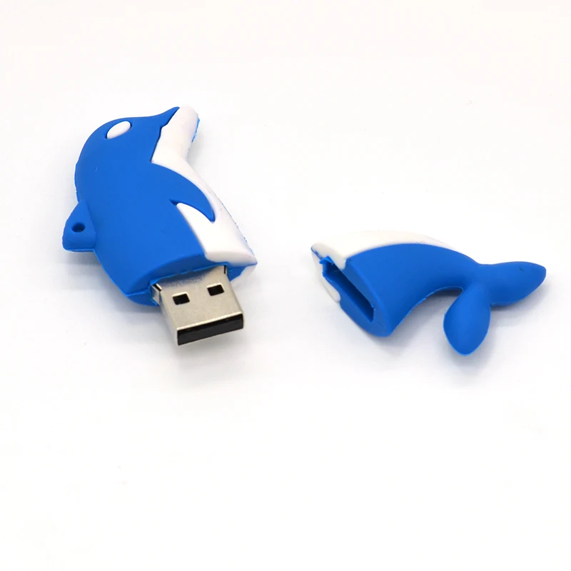 100% натуральная USB флэш накопитель с милым рисунком в форме дельфина карта памяти