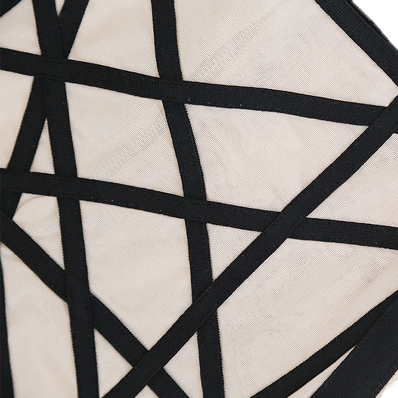 2019 бюстгальтер открытым плечами Чистая Пряжа Бандажное платье мини Клубная