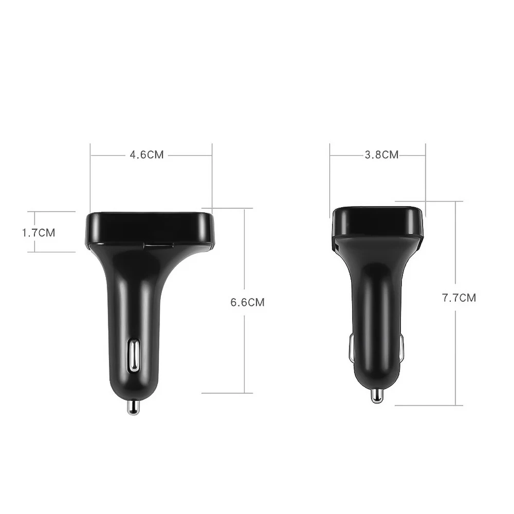 Bluetooth двойной USB Автомобильное зарядное устройство дисплей мониторинга