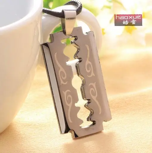 1 шт. модные ювелирные изделия лезвия для бритвы подвески из нержавеющей стали