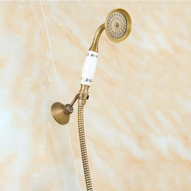 

Rozin Antique Brass Rainfall Shower Head 3-Way Faucet Diverter Valve Wall Mount Brass Fixer Bracket Handshower Brass Shower Arm