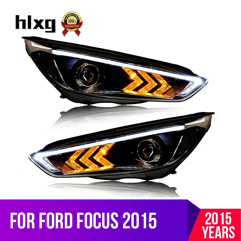 Автомобили для Ford Focus 2015 2016 2017 2018 фары в сборе светодиодный DRL H7 D2H Hid Bi Xenon Beam автомобильные аксессуары