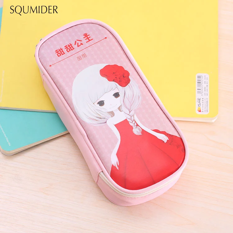A1 pencil bag Креативный чехол для карандашей из искусственной кожи, простой дизайн, сумки для карандашей на молнии, большие держатели для ручек, школьные принадлежности, канцелярские принадлежности, пенал - Цвет: A1 pencil bag