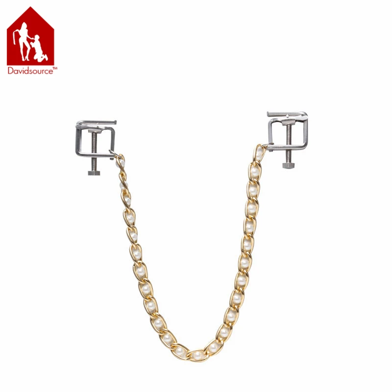 Davidsource Украшенные цепочкой нержавеющего металла Соски прищепка Зажимы сиськи