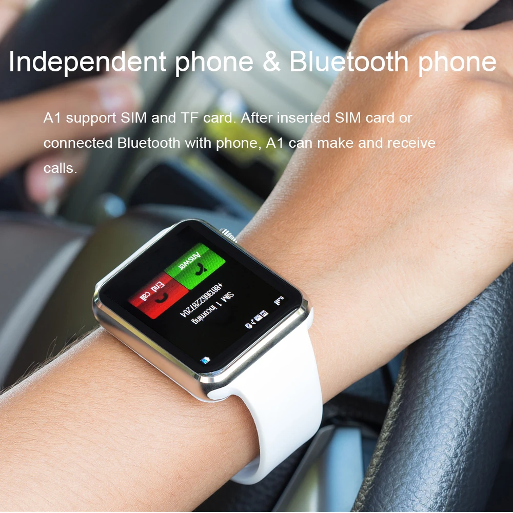 0 мг! A1 Смарт часы для мужчин Android телефон Apple Watch Поддержка 2G Sim TF карта 0.3MP камера