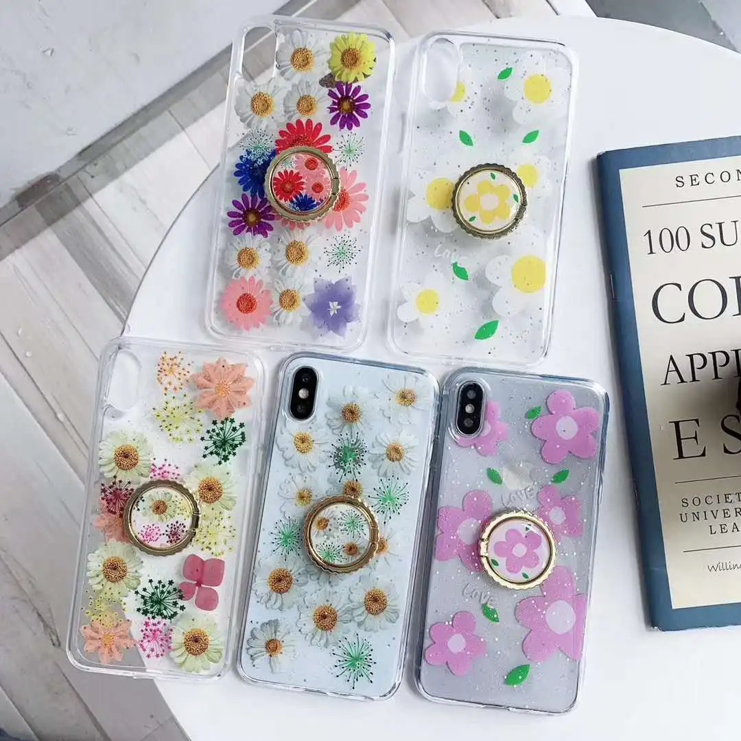 Europe US Fashion Gold Foil Flash Flowers Clear Silicone Case for Samsung Galaxy S9 S10 Plus S10Lite Note 8 9 Soft Glitter Cover |