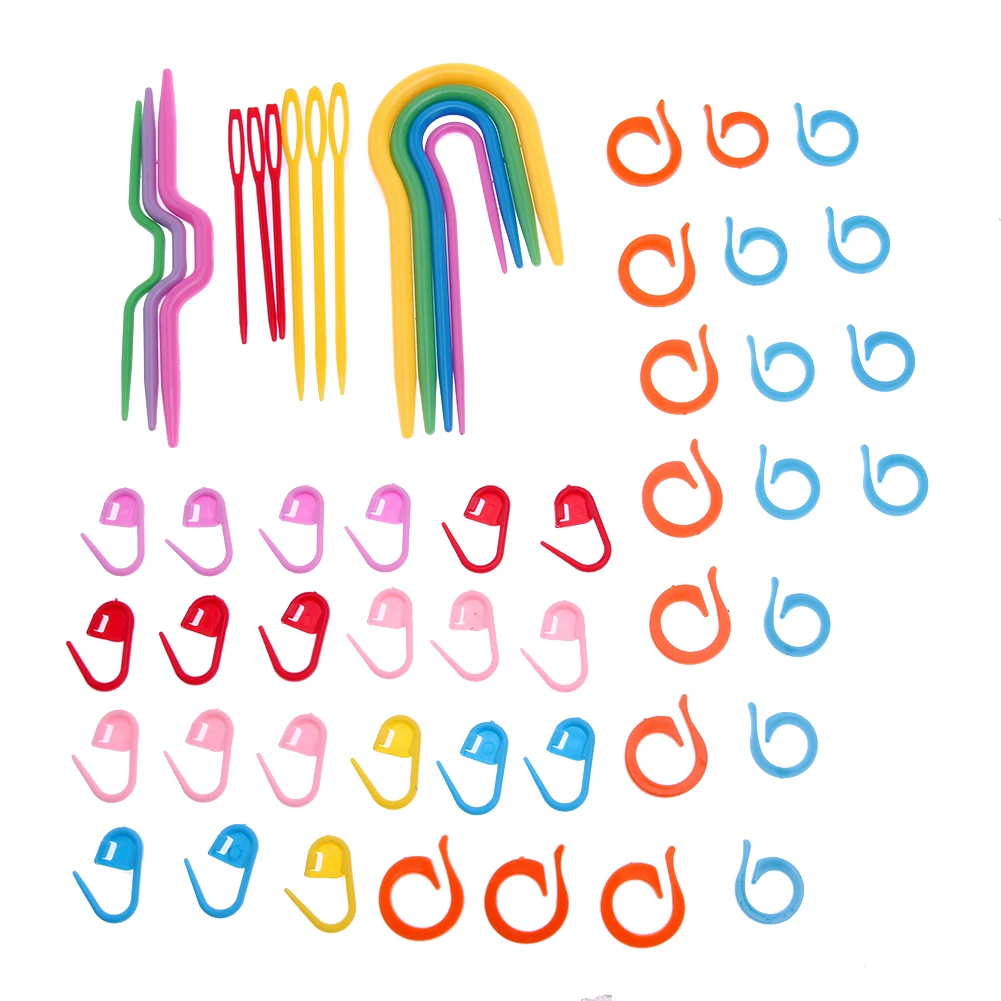 

53pcs/1Set Plastic Knit Stitch Knitting Needles Crochet Hook Markers Needle Clip Craft Crochet Locking Knitting Accessories