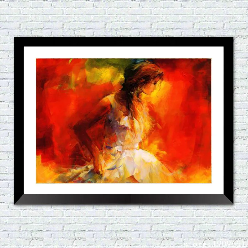 Без рамки рисунки испанская девушка холст печать картина маслом напечатанная на