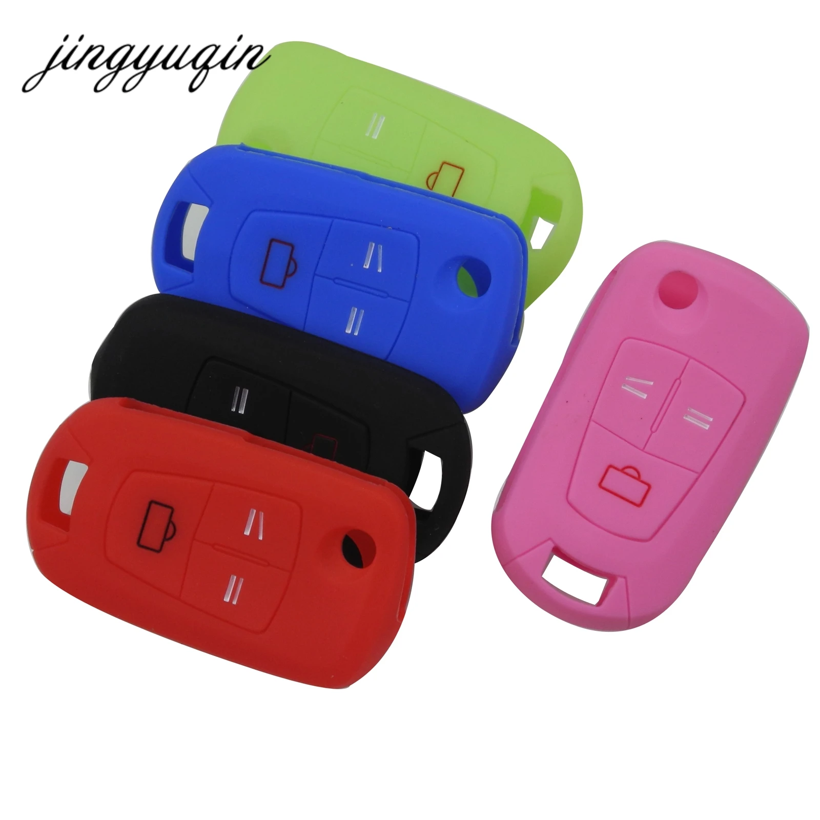

jingyuqin 30pcs/lot Silicone Car Folding Key Cover For Vauxhall Opel Opel Astra Vectra Corsa Signum Key Case Protector