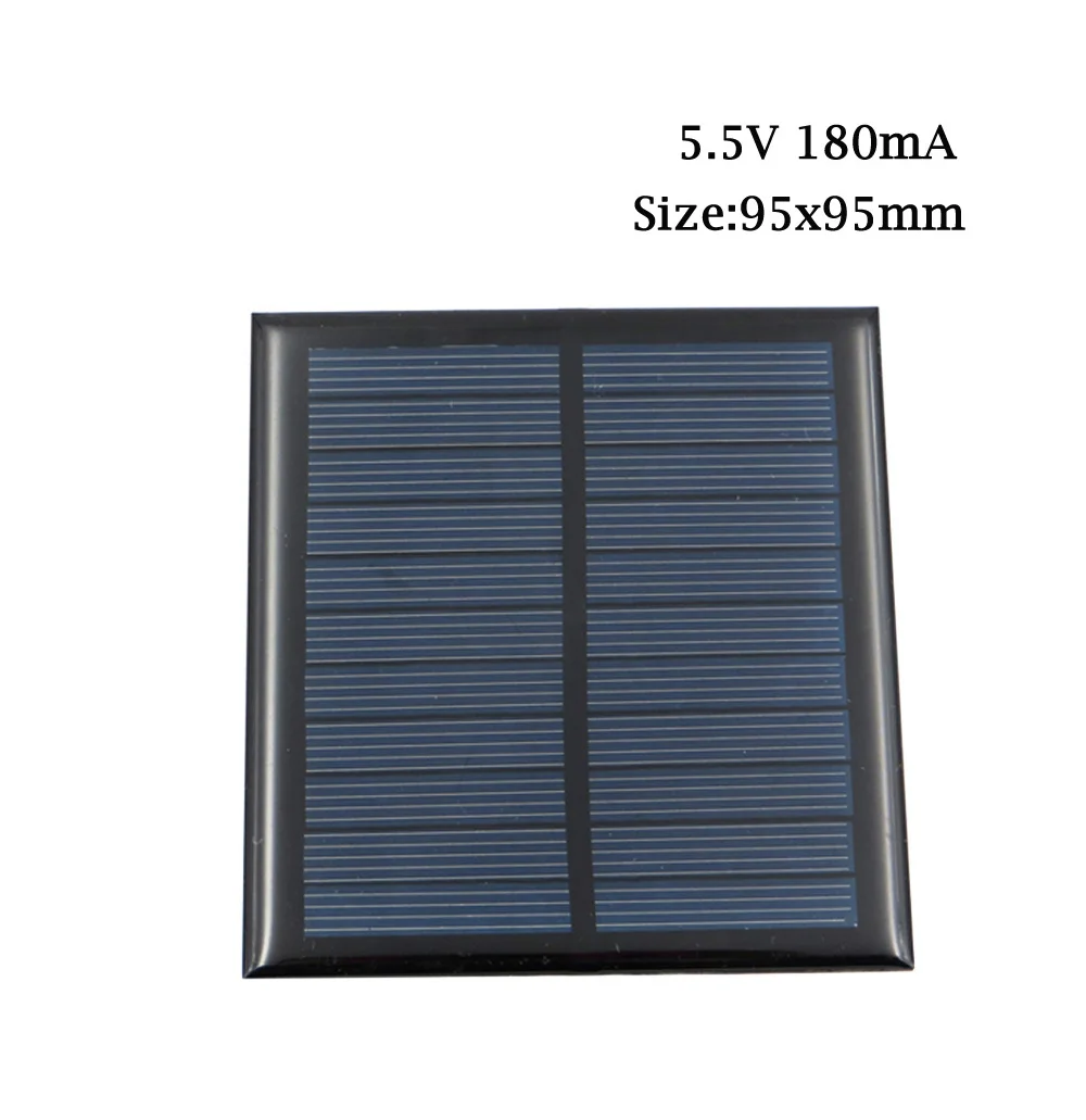 Солнечная батарея 5,5 V Мини Солнечная система DIY для батареи 5V Солнечная Панель Зарядные устройства для телефонов портативные 70mA 80mA 100mA 110mA 160mA 180mA 291mA