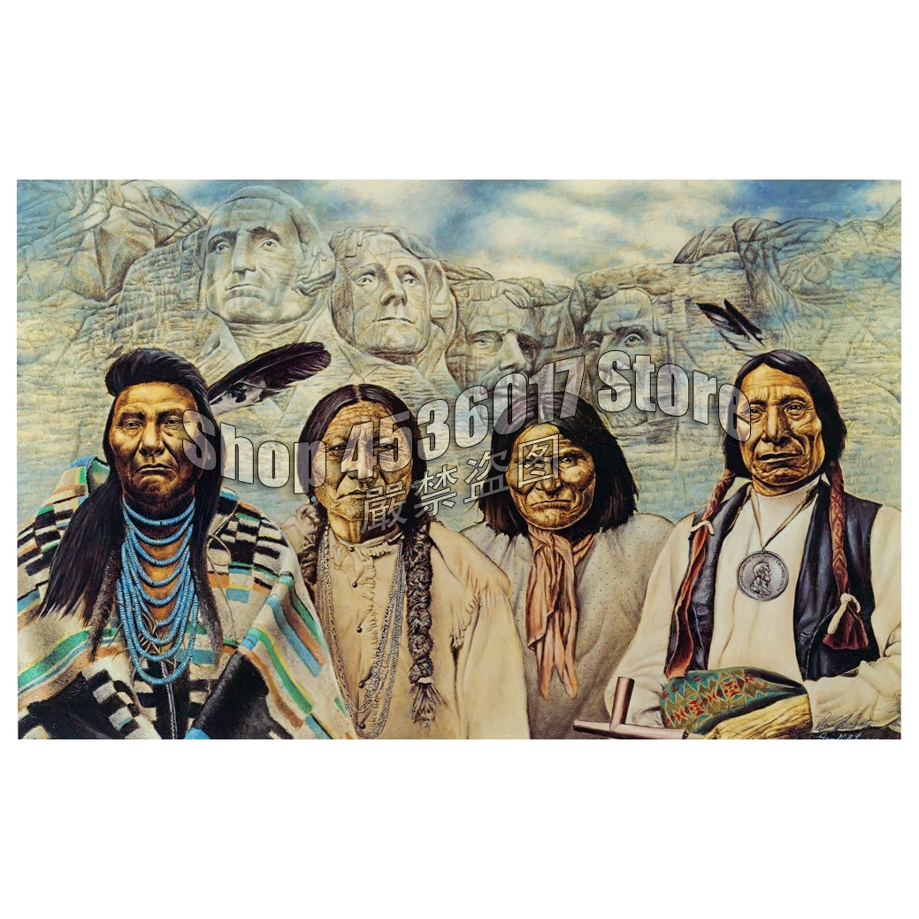 

Full Diamond Embroidery Original Founding Fathers Needlework Cross Stitch Full Resin Diamond Painting Native Wall Needlework
