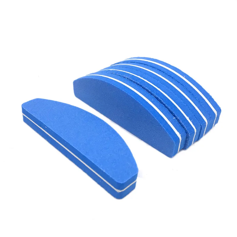 Blue 10 шт./упак. 100/180 Грит Пилочки для ногтей моющиеся Двусторонняя пилочка для ногтей доски наждака буферный файлы салона, инструменты для маникюра, сделано в Китае - Цвет: Blue
