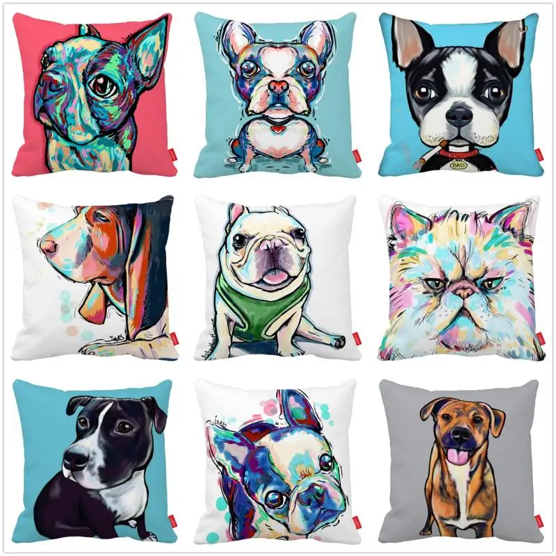 Акварель поп Книги по искусству Cat бульдог такса собака печати автомобиля