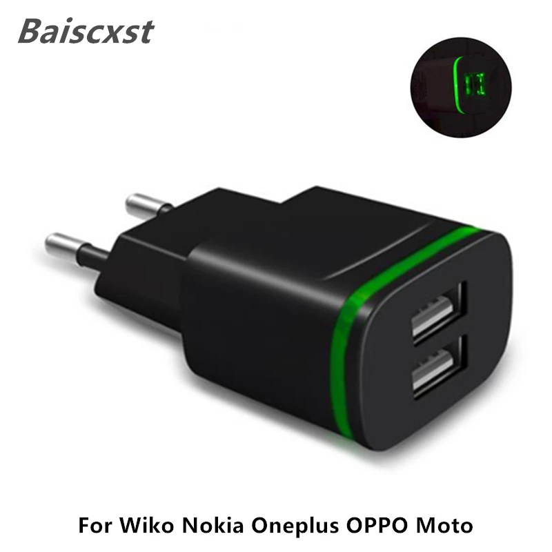 Baisxst штепсельная вилка США/ЕС 2 порта USB зарядное устройство 5В 2.1A настенный