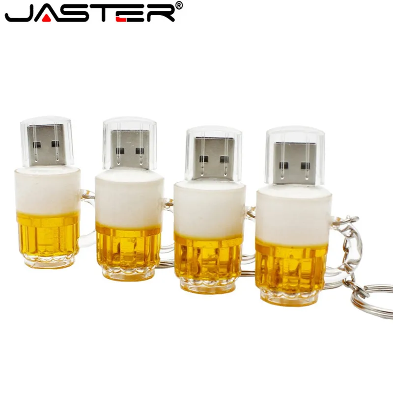 JASTER, Новое поступление, u-диск, мини-ручка, пивная чашка, usb флеш-накопитель, флешка, 4 ГБ, 16 ГБ, 32 ГБ, 64 ГБ, пивной мультфильм, реальная емкость