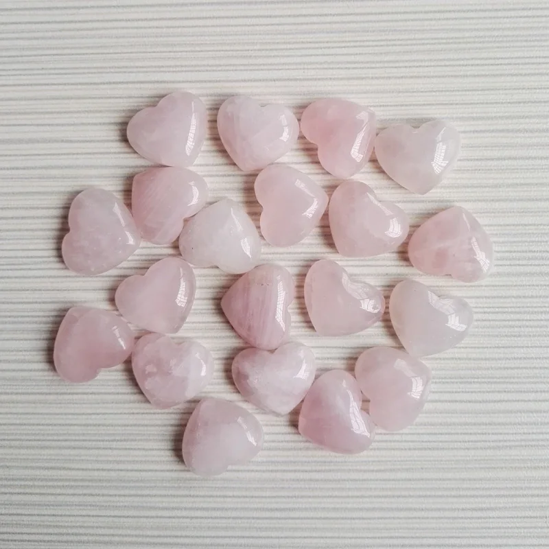Модные 18 мм в форме сердца кабошон розовый кристалл натуральный камень бусины