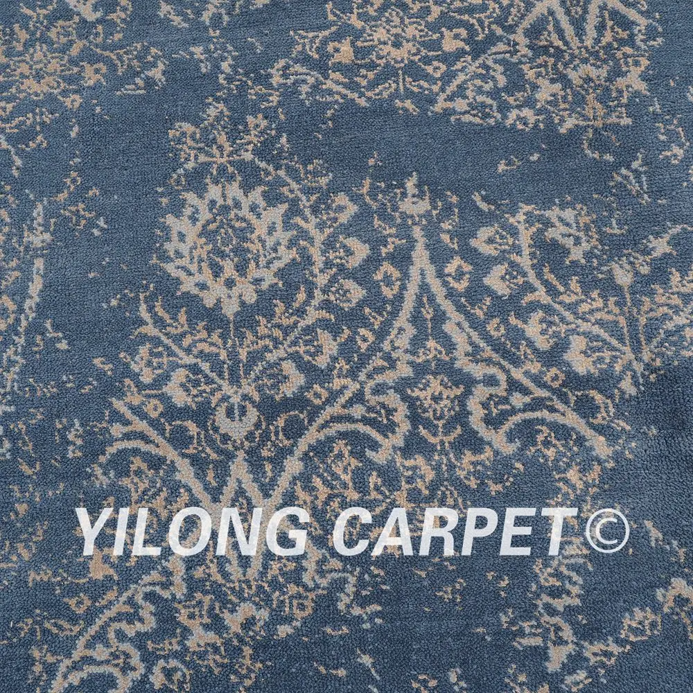 YILONG 5 'x 7' китайские шерстяные ковры с узлом ручной работы синий фон для