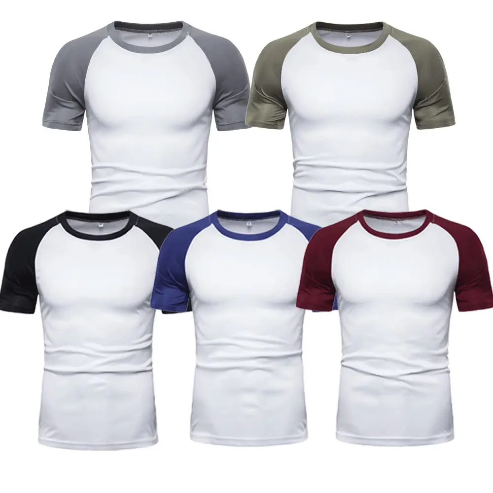 Новая мода хит продаж мужские облегающие футболки с круглым вырезом и коротким