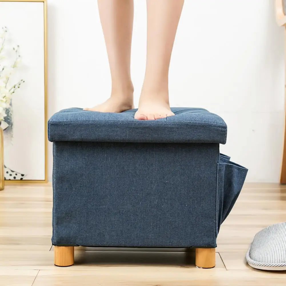 Джинсовая деревянная коробка для хранения четыре табурета с двусторонней сумкой