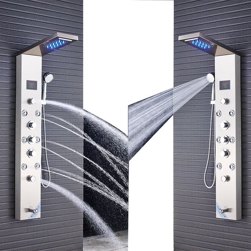Светодиодный смеситель для душа с цифровым дисплеем и система массажа тела струи