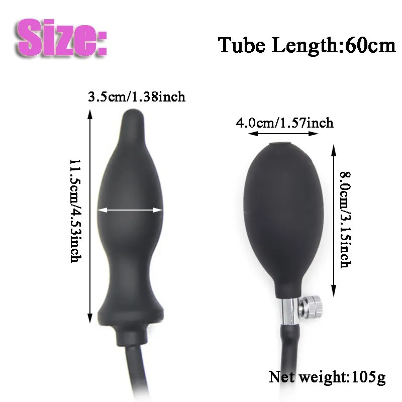 Фаллоимитатор анальная пробка для надувания Анальная расширяемый Силиконовый
