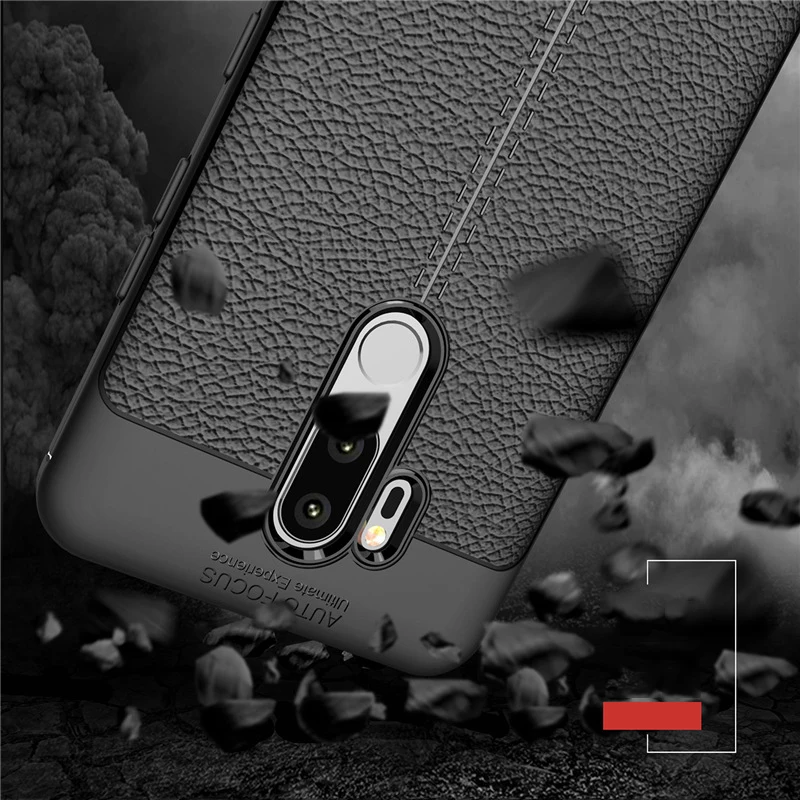 Для LG G7 чехол 6 1 дюйма Роскошный ультра-тонкий Ударопрочный Мягкий кожаный из ТПУ