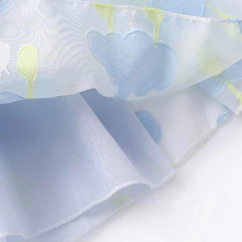 Детское платье для девочки Лето рукавов Питер Пэн воротник костюм принцессы с