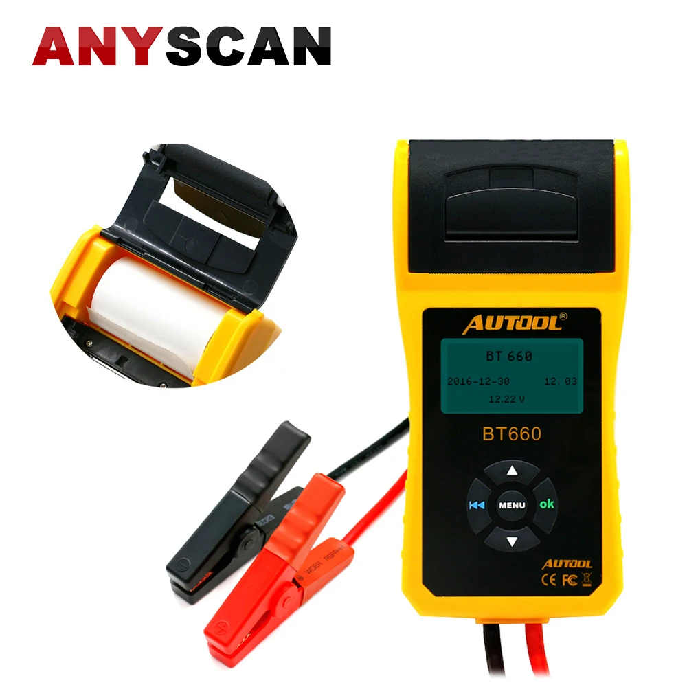 AUTOOL BT 660 тестер аккумулятора автомобиля со встроенным принтером BT660 анализатор