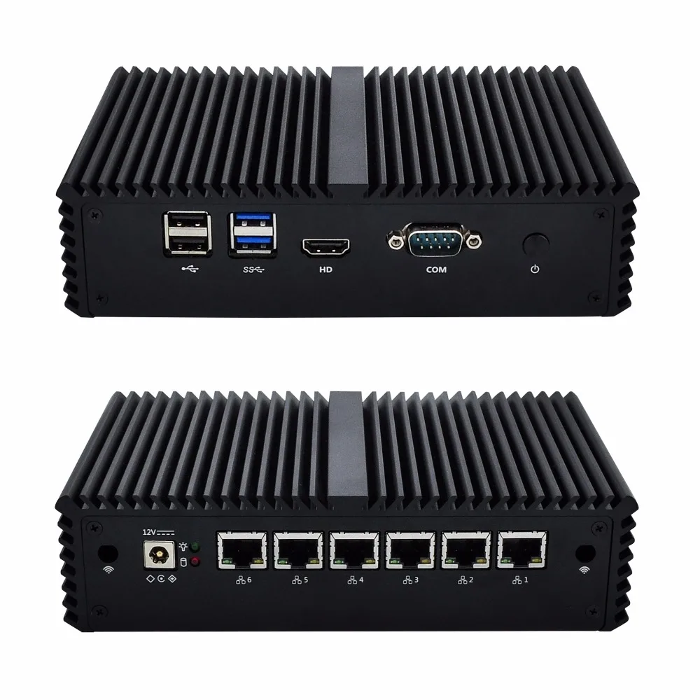 Недорогой безвентиляторный 6 гигабитный микророутер Nics LAN с процессором Core I3 I5 I7