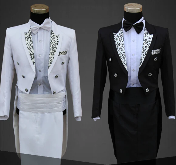 Мужской костюм для свадьбы черный или белый смокинг певицы|formal tuxedos|white black suitmen