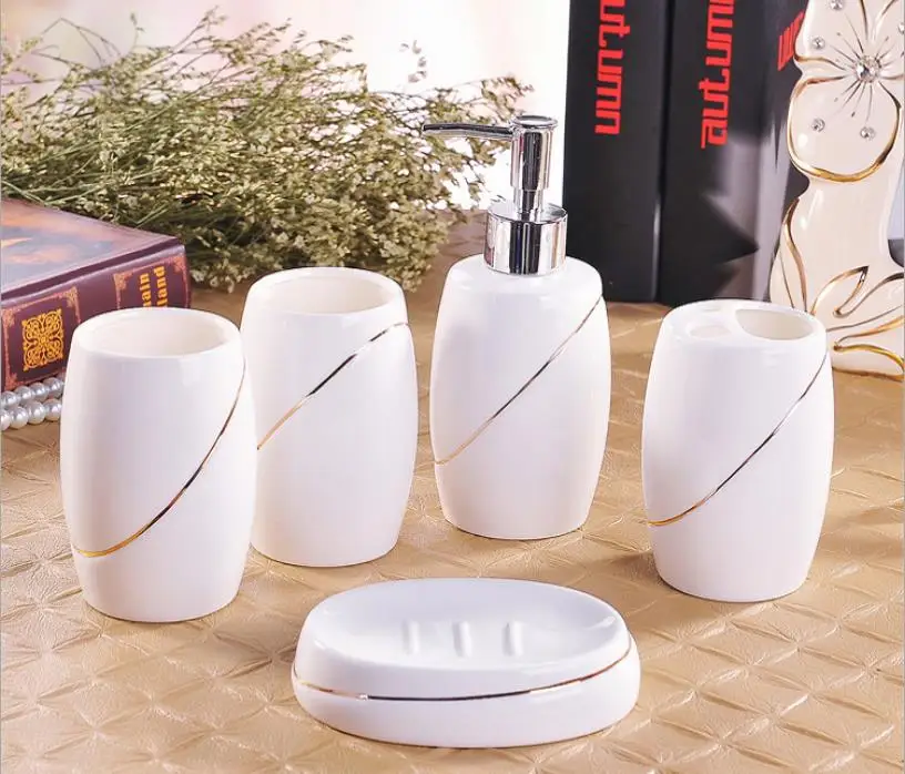 5 шт. набор керамических аксессуаров для ванной комнаты|Наборы ванной| |