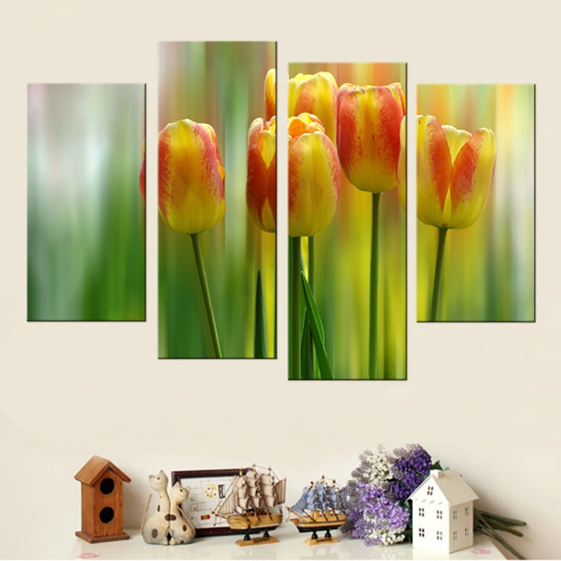 Горячая рамка 4 шт./компл. красивая белая хризантема настенное украшение для стен