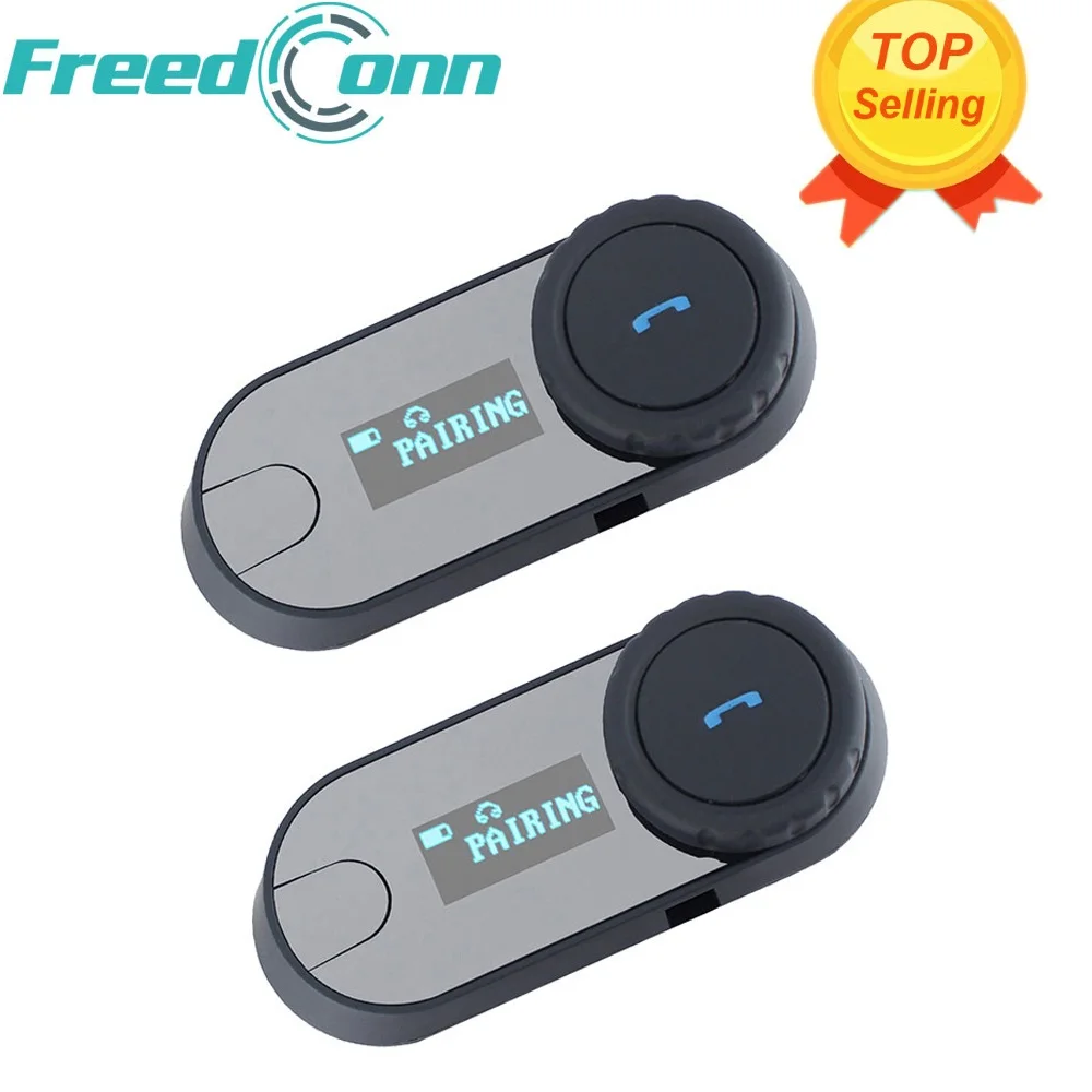 

Original FreedConn 2 pcs Updated TCOM-SC BT Bluetooth Motorcycle Helmet Intercom Interphone Headset with LCD screen + FM Radio