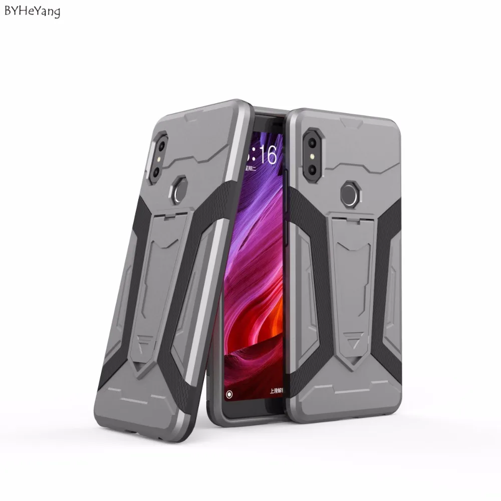 BYHeYang Hybrid TPU Armor Silicone Rubber Case For Xiaomi Redmi Note 5 Pro Hard Back Cover On global version |