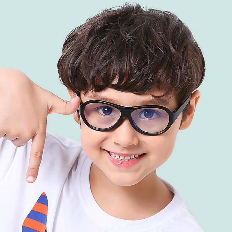 Comfort Baby Anti-blue Light Silicone Plain Computer Glasses Brand Children Soft Frame Goggle Glasses Kids Cat Eyes Eywear