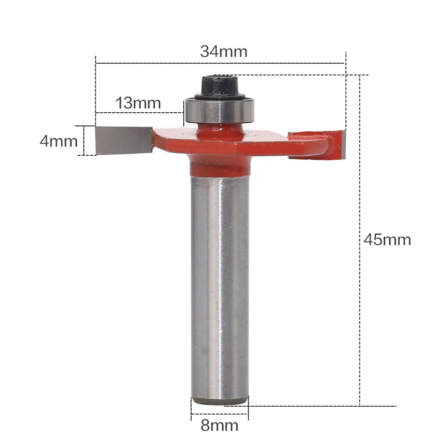 1 шт. Концевая фреза 8 мм хвостовик 1/4 &quot(высота) X 3/8&quot Глубина Т-образное гнездо
