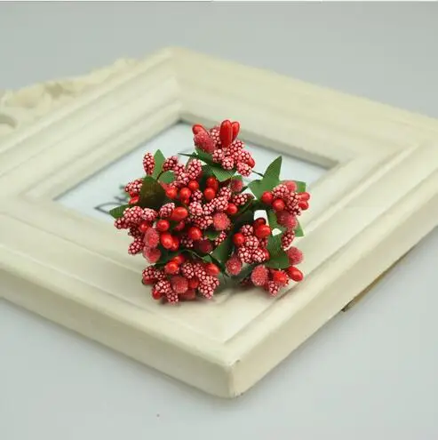 12 шт./набор миниатюрные искусственные булочки для фруктов|flower stamen|pip berriesberry pick |