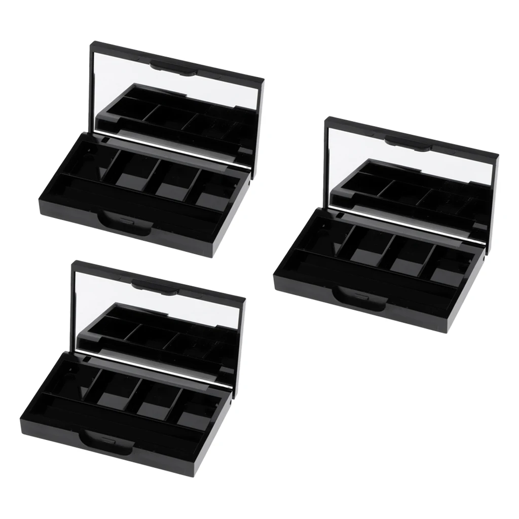 3x Empty Makeup Palette for Lipstick Eyeshadow Blush Highlight Bronzer with Mirror | Красота и здоровье