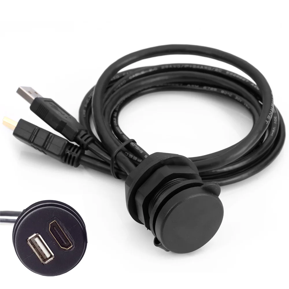 Combo USB 2.0 &amp HDTV HDMI-1.4 Male To Female Extension Cable With Waterproofable Mount Shell 100cm | Компьютеры и офис