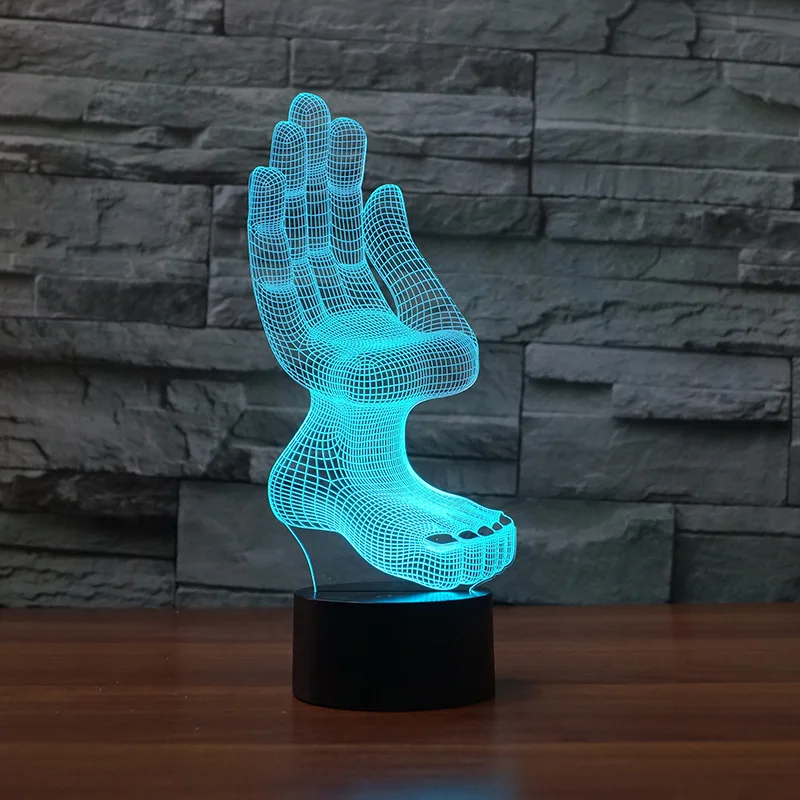 Abstract 3d Acrylic Nightlight Led Stereo Table Lamp Personality Decoration Gift 7 color change Kids Room Light | Лампы и освещение