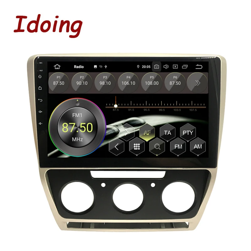 Автомобильный мультимедийный плеер Idoing 10 2 дюйма 2.5D Android 9 0 GPS для SKODA Octavia 2008-2014 A5