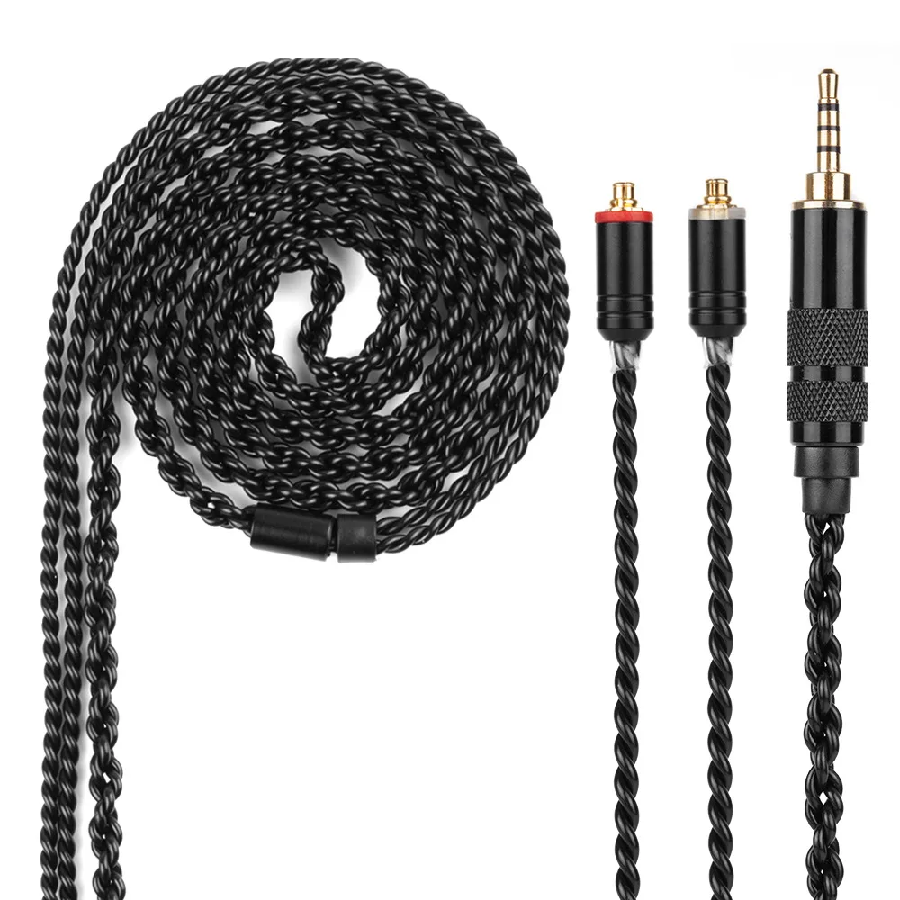 4 ядра 3 5 мм 2 MMCX кабель для Shure SE215 SE535 SE846 pin ZS10 ZST ZAR ES4 ZS6 наушники с черным и