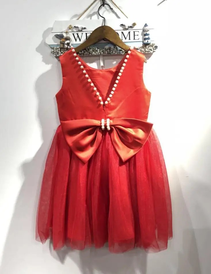 Платье для маленьких девочек лето 2019 Новое сексуальное платье со съемным бантом