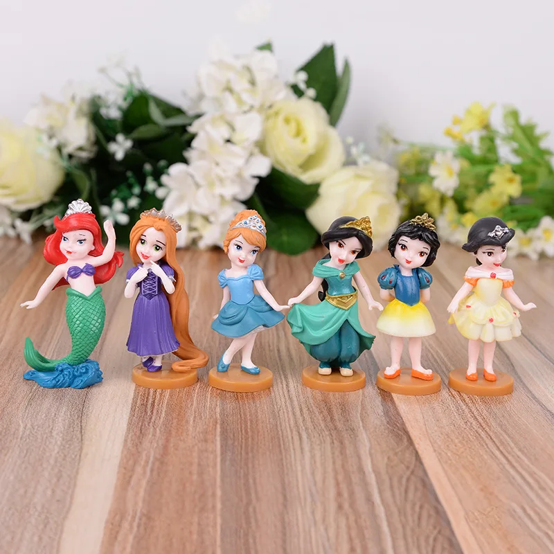 Disney Новинка Хит 6 шт./компл. 9 см Принцесса Белоснежка Ариэль Золушка Русалка