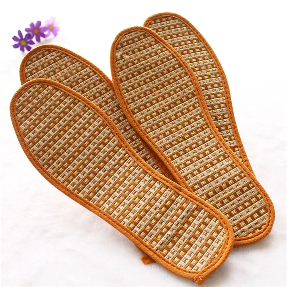 1 Pair Breathable Deodorant Anti-Bacterial Bamboo Charcoal linen Hand-Woven Shoe Pads Insoles for | Обувь