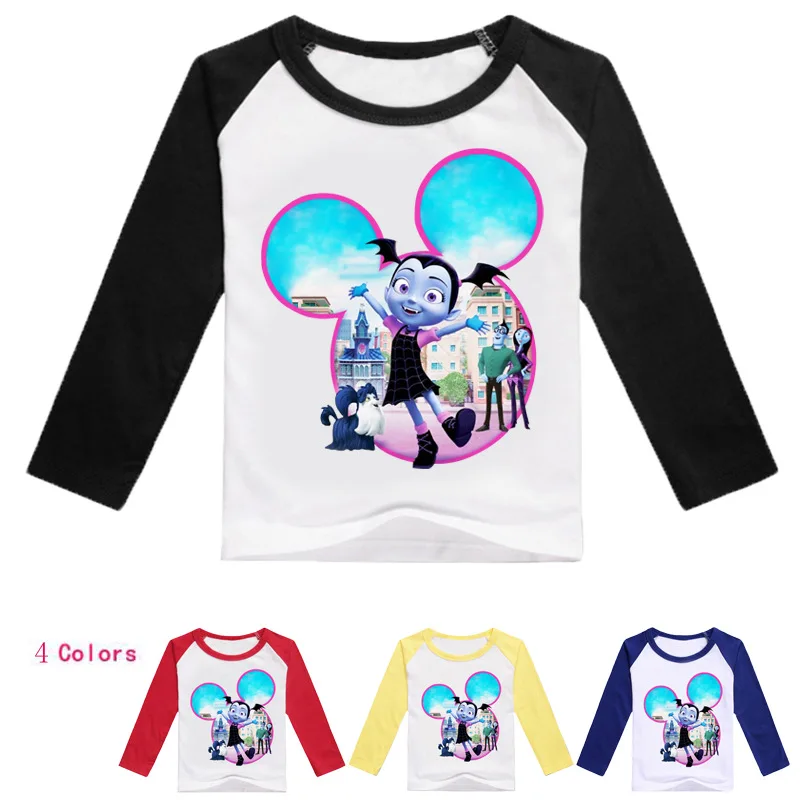 Z& Y/Новинка года, модные костюмы Vampirina для детей от 2 до 16 лет, футболка Топы с длинными рукавами для девочек, рубашка одежда для маленьких мальчиков Novatx, для подростков