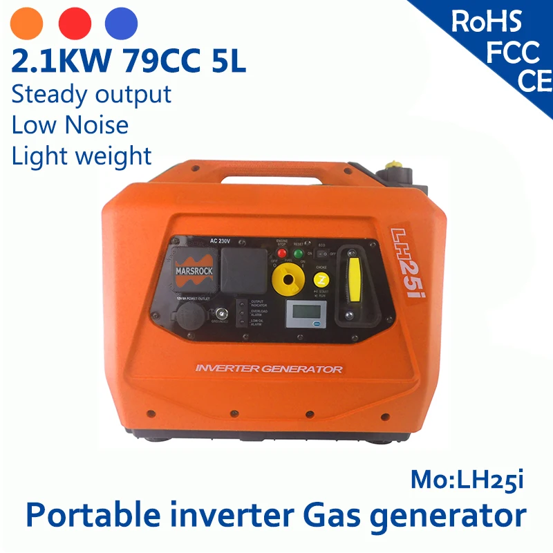 Портативный Газовый генератор 2 4 кВт 79cc 5L 120 в или 230 В с ЖК экраном|gas generator|inverter