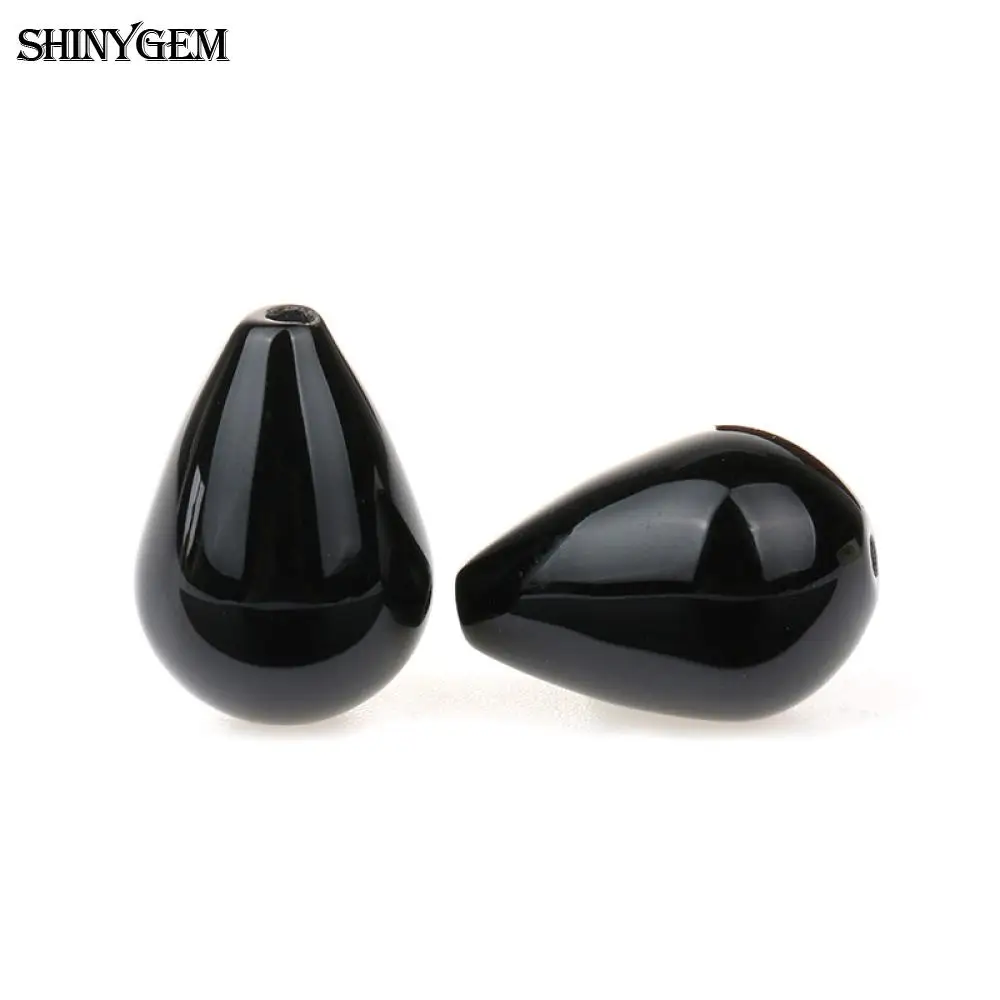 ShinyGem 20 шт 13*18 мм Гладкие Черные капли воды форма Агаты для DIY изготовления