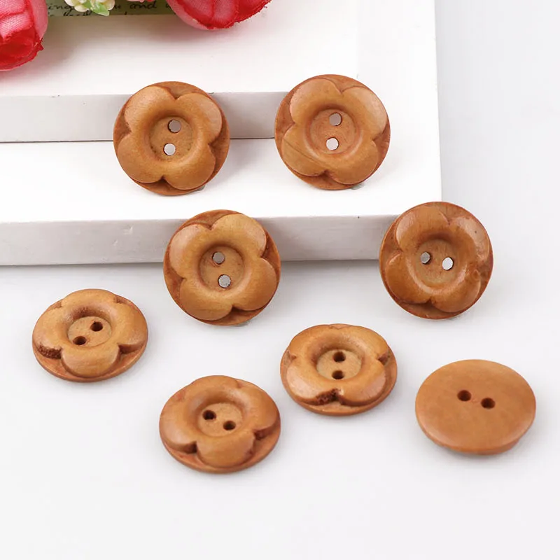 25 шт. Детские пуговицы с двумя отверстиями|flower wood button|wooden buttonssewing buttons |