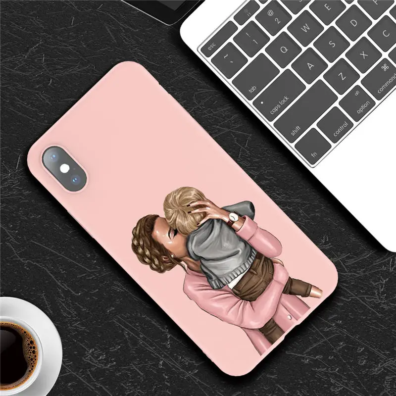 Силиконовый чехол для телефона Moskado для iPhone 7, чехол для телефона для ребенка, мамы, девочки, женщины, для iPhone 11 Pro X 6 6S 7 8 Plus XR XS Max 5 5S SE, мягкая задняя крышка - Цвет: 4592P